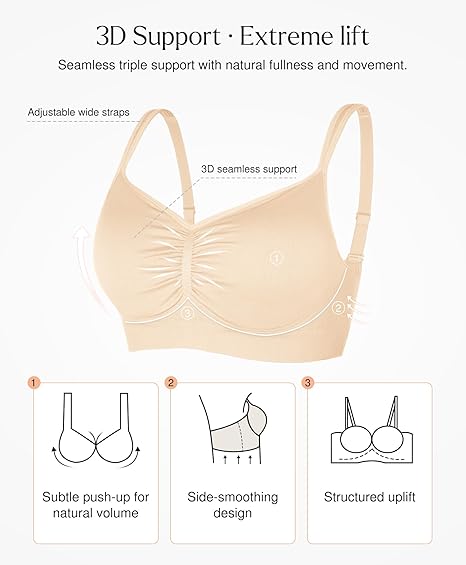 Ultieme comfort beha met naadloze ondersteuning, volledige bedekking & brede bandjes () | AgiAnna